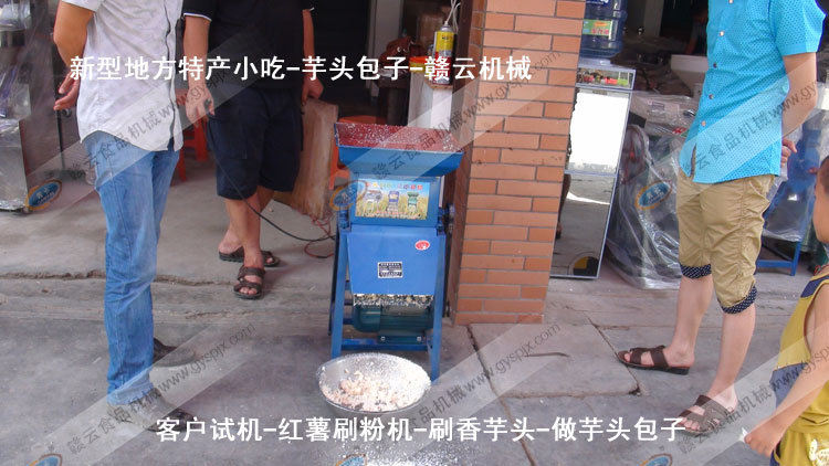 紅薯刷粉機(jī)-刷芋頭粉-芋頭包子-客戶試機(jī)-贛云機(jī)械