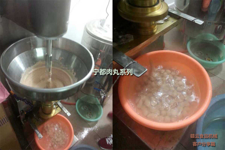 客戶購買實(shí)心肉丸成型機(jī)生產(chǎn)寧都肉丸